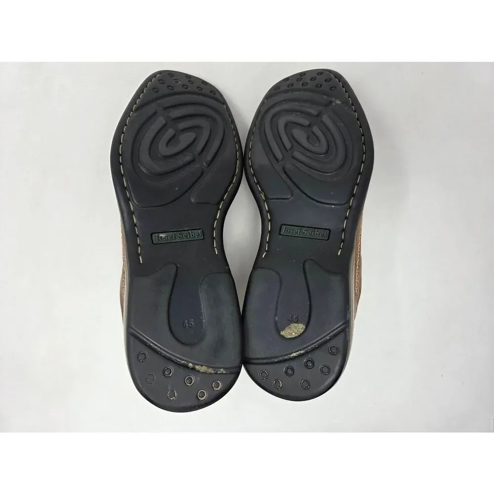 JOSEF SEIBEL MENS SIZE 45 US 12 BROWN LEATHER FISHERMAN SANDAL SHOES COMFORT